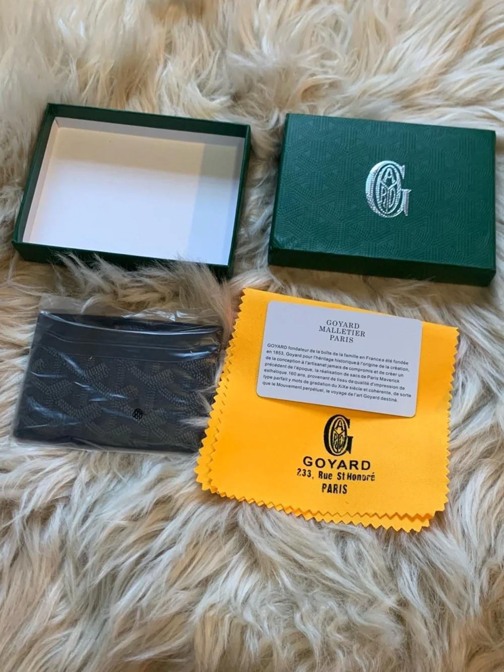 black Leather goyard wallet